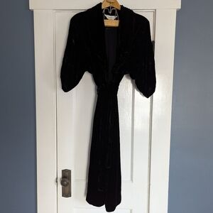 Neiman Marcus Diamond Tea Vintage Crushed Velvet Robe PS Light Weight 3/4 Sleeve